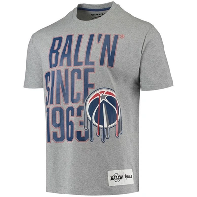 Shop Ball-n Ball'n Heathered Gray Washington Wizards Since 1963 T-shirt In Heather Gray