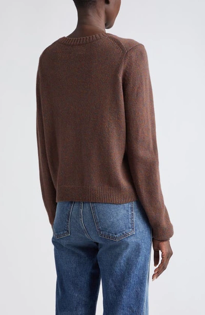 Shop Khaite Diletta Cashmere Crewneck Sweater In Umber