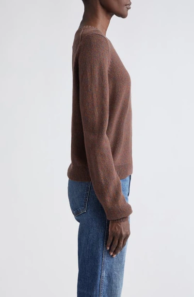 Shop Khaite Diletta Cashmere Crewneck Sweater In Umber