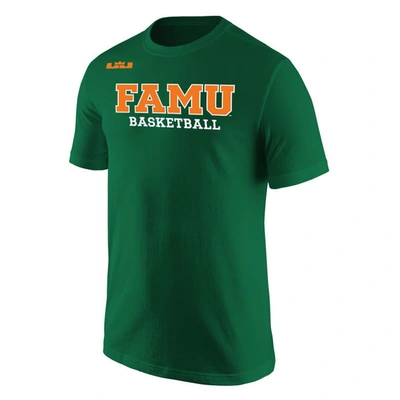 Shop Nike X Lebron James Green Florida A&m Rattlers Basketball Collection Core T-shirt