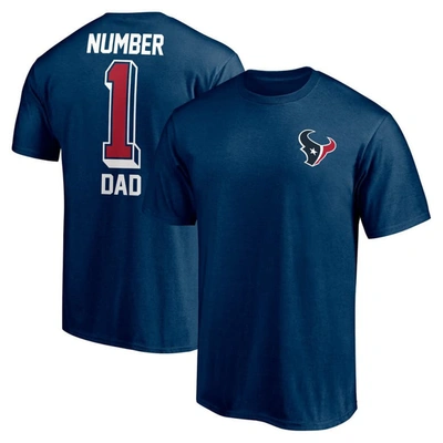 Shop Fanatics Branded Navy Houston Texans #1 Dad T-shirt