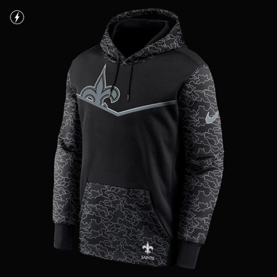Shop Nike Black New Orleans Saints Rflctv Chevron Pullover Hoodie