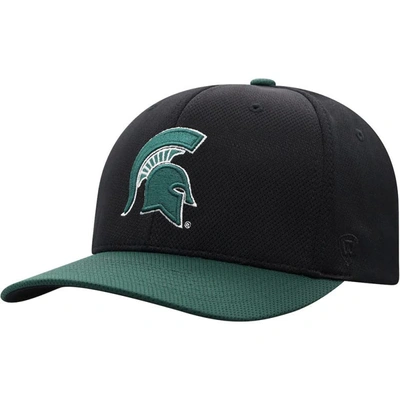 Shop Top Of The World Black/green Michigan State Spartans Two-tone Reflex Hybrid Tech Flex Hat