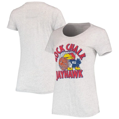 Shop Homefield Ash Kansas Jayhawks Vintage Rock Chalk Tri-blend T-shirt