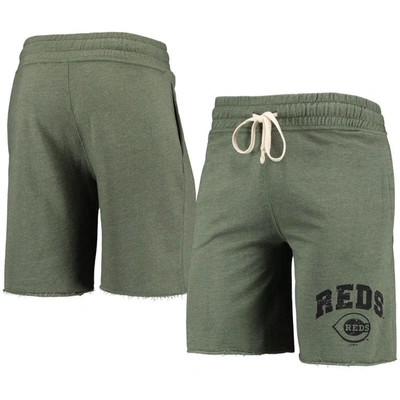 Shop Concepts Sport Heathered Olive Cincinnati Reds Mainstream Tri-blend Shorts In Green