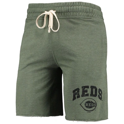 Shop Concepts Sport Heathered Olive Cincinnati Reds Mainstream Tri-blend Shorts In Green