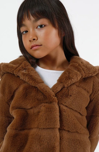 Shop Apparis Kids' Goldie Faux Fur Coat In Camel