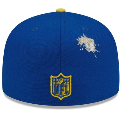 Shop New Era X Staple New Era Royal/gold Los Angeles Rams Nfl X Staple Collection 59fifty Fitted Hat