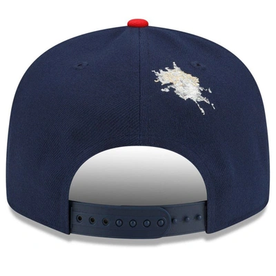 Shop New Era X Staple New Era Navy/red New England Patriots Nfl X Staple Collection 9fifty Snapback Adjustable Hat
