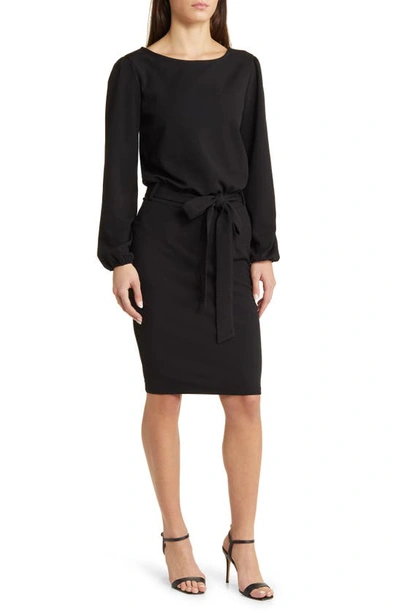 Shop Nikki Lund Kate Long Sleeve Knit Dress In Black