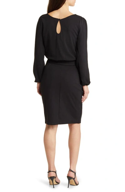 Shop Nikki Lund Kate Long Sleeve Knit Dress In Black