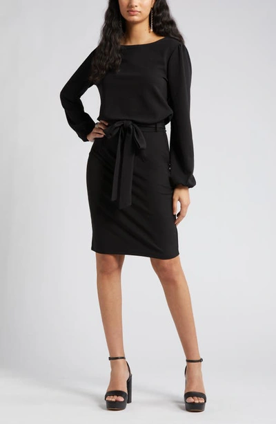 Nikki Lund Kate Long Sleeve Knit Dress In Black