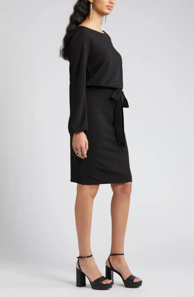 Shop Nikki Lund Kate Long Sleeve Knit Dress In Black