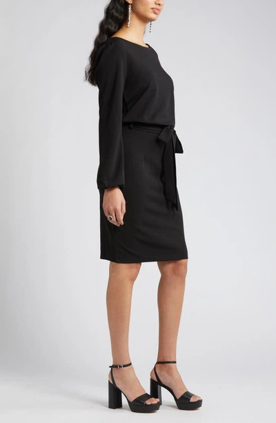 Nikki Lund Kate Long Sleeve Knit Dress In Black