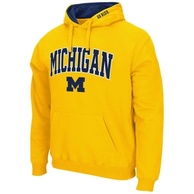 Shop Colosseum Maize Michigan Wolverines Arch & Logo 3.0 Pullover Hoodie
