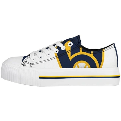 Shop Foco Milwaukee Brewers Platform Canvas Shoes In White