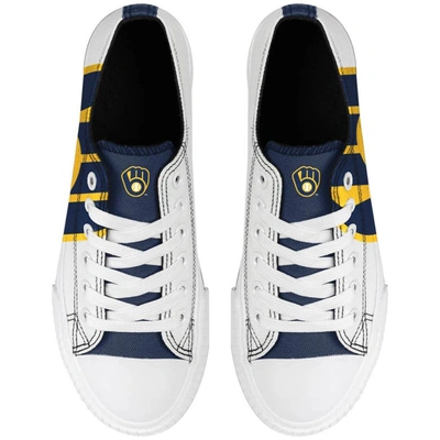 Shop Foco Milwaukee Brewers Platform Canvas Shoes In White