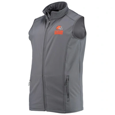 Shop Dunbrooke Heathered Charcoal Cleveland Browns Big & Tall Archer Softshell Full-zip Vest In Graphite
