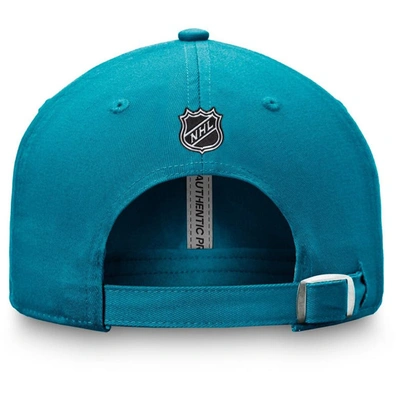 Shop Fanatics Branded Teal San Jose Sharks Authentic Pro Rink Adjustable Hat