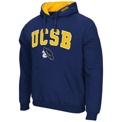 Colosseum Navy Uc Santa Barbara Gauchos Arch And Logo Pullover Hoodie In Navy