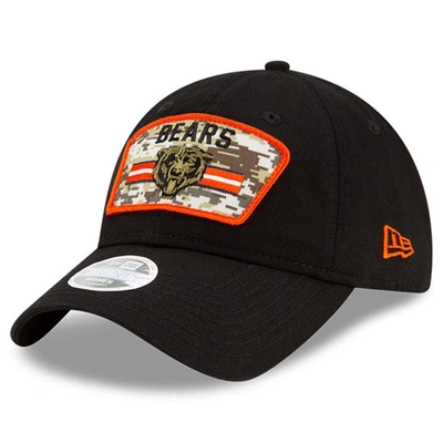 Shop New Era Black Chicago Bears 2021 Salute To Service 9twenty Adjustable Hat