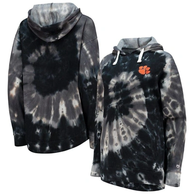 Shop Colosseum Black Clemson Tigers Slow Ride Spiral Tie-dye Oversized Pullover Hoodie