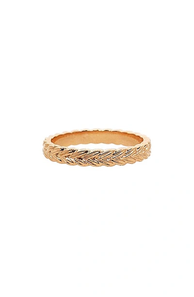 Shop Sethi Couture Braid Band Ring In Rose Gold