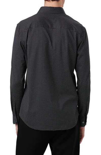 Shop Bugatchi James Ooohcotton® Polka Dot Button-up Shirt In Black
