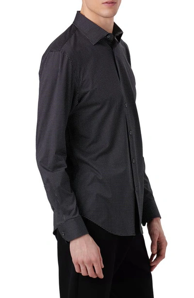 Shop Bugatchi James Ooohcotton® Polka Dot Button-up Shirt In Black