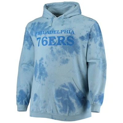 Shop Fanatics Branded Royal Philadelphia 76ers Big & Tall Wordmark Cloud Dye Pullover Hoodie