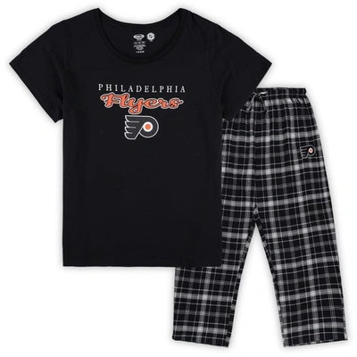 Shop Concepts Sport Black Philadelphia Flyers Plus Size Lodge T-shirt & Pants Sleep Set
