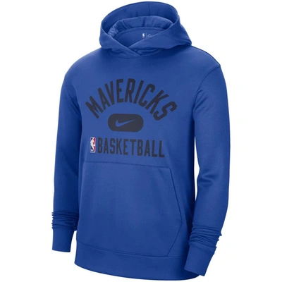 Shop Nike Blue Dallas Mavericks 2021-2022 Spotlight On Court Performance Practice Pullover Hoodie
