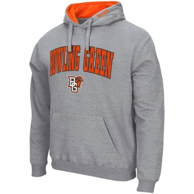 Shop Colosseum Heathered Gray Bowling Green St. Falcons Arch And Logo Pullover Hoodie In Heather Gray