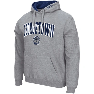 Shop Colosseum Heathered Gray Georgetown Hoyas Arch And Logo Pullover Hoodie In Heather Gray