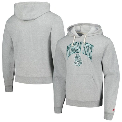Shop League Collegiate Wear Heather Gray Michigan State Spartans Tall Arch Essential Pullover Hoodie
