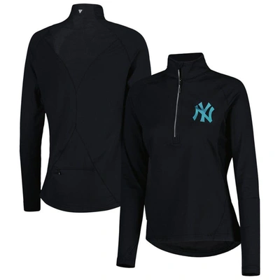 Shop Levelwear Black New York Yankees Energy Quarter-zip Jacket