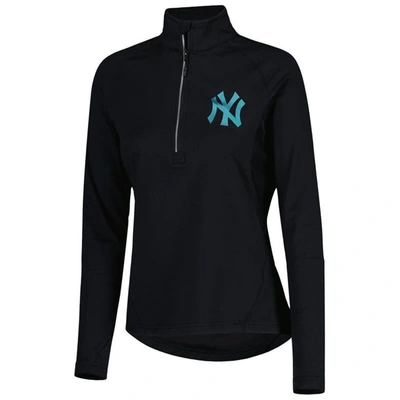 Shop Levelwear Black New York Yankees Energy Quarter-zip Jacket