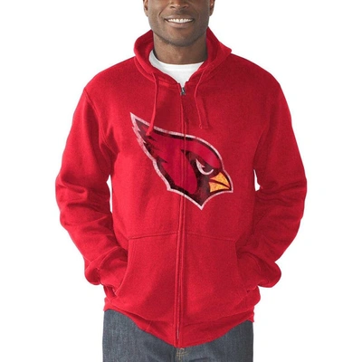 Shop Starter G-iii Sports By Carl Banks Cardinal Arizona Cardinals Primary Logo Full-zip Hoodie In Red