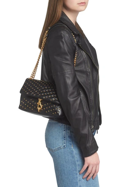 Shop Rebecca Minkoff Edie Stud Quilted Leather Convertible Crossbody Bag In Black