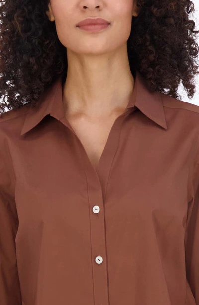 Foxcroft Mary Button-up Blouse In Macchiato