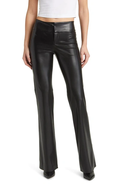 Shop Alice And Olivia Alice + Olivia Faux Leather Flare Pants In Black