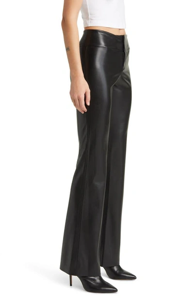 Shop Alice And Olivia Faux Leather Flare Pants In Black