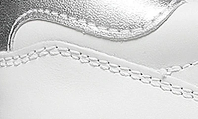 Stuart Weitzman Courtside Sneaker In White/ Silver Leather