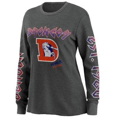 Shop Wear By Erin Andrews Gray Denver Broncos Long Sleeve Thermal T-shirt