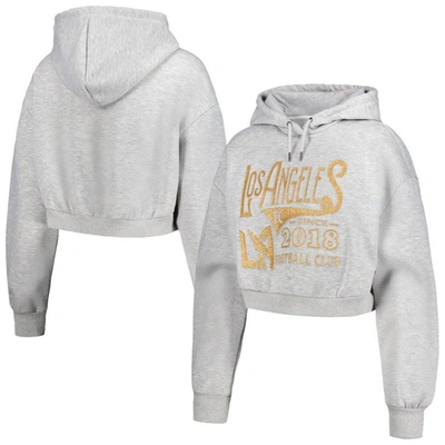 Shop The Wild Collective Heather Gray Lafc Cropped Pullover Hoodie