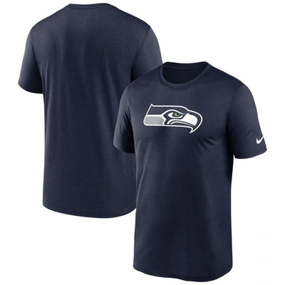 Shop Nike College Navy Seattle Seahawks Legend Logo Performance T-shirt