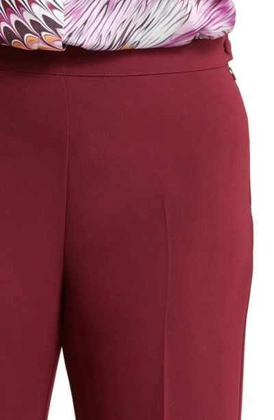 Shop Marina Rinaldi Straight Fit Trousers In Bordeaux