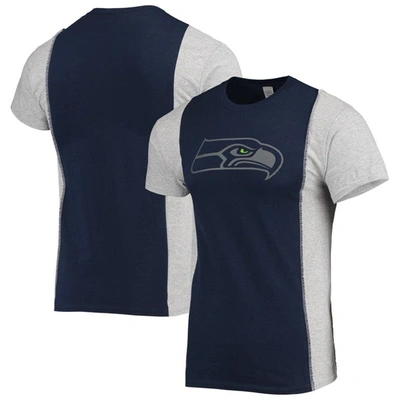 Shop Refried Apparel College Navy/heathered Gray Seattle Seahawks Sustainable Split T-shirt
