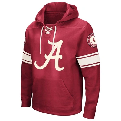 Colosseum Men's  Crimson Alabama Crimson Tide Big And Tall Hockey Lace-up Pullover Hoodie In Crimson
