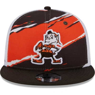 Shop New Era Brown Cleveland Browns Historic Tear Trucker 9fifty Snapback Hat